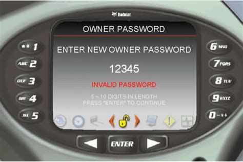 bobcat skid steer default password|Bobcat Password Override: How to Reset Keyless Model .